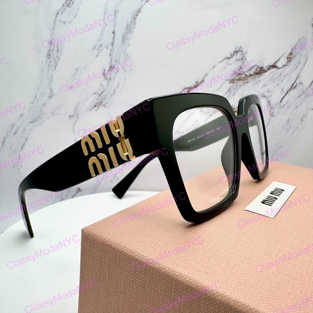 MIU MIU Womens Eyeglasses Black Square Full Rim frames 52-19mm Rx-able Womens - Picture 14 of 16